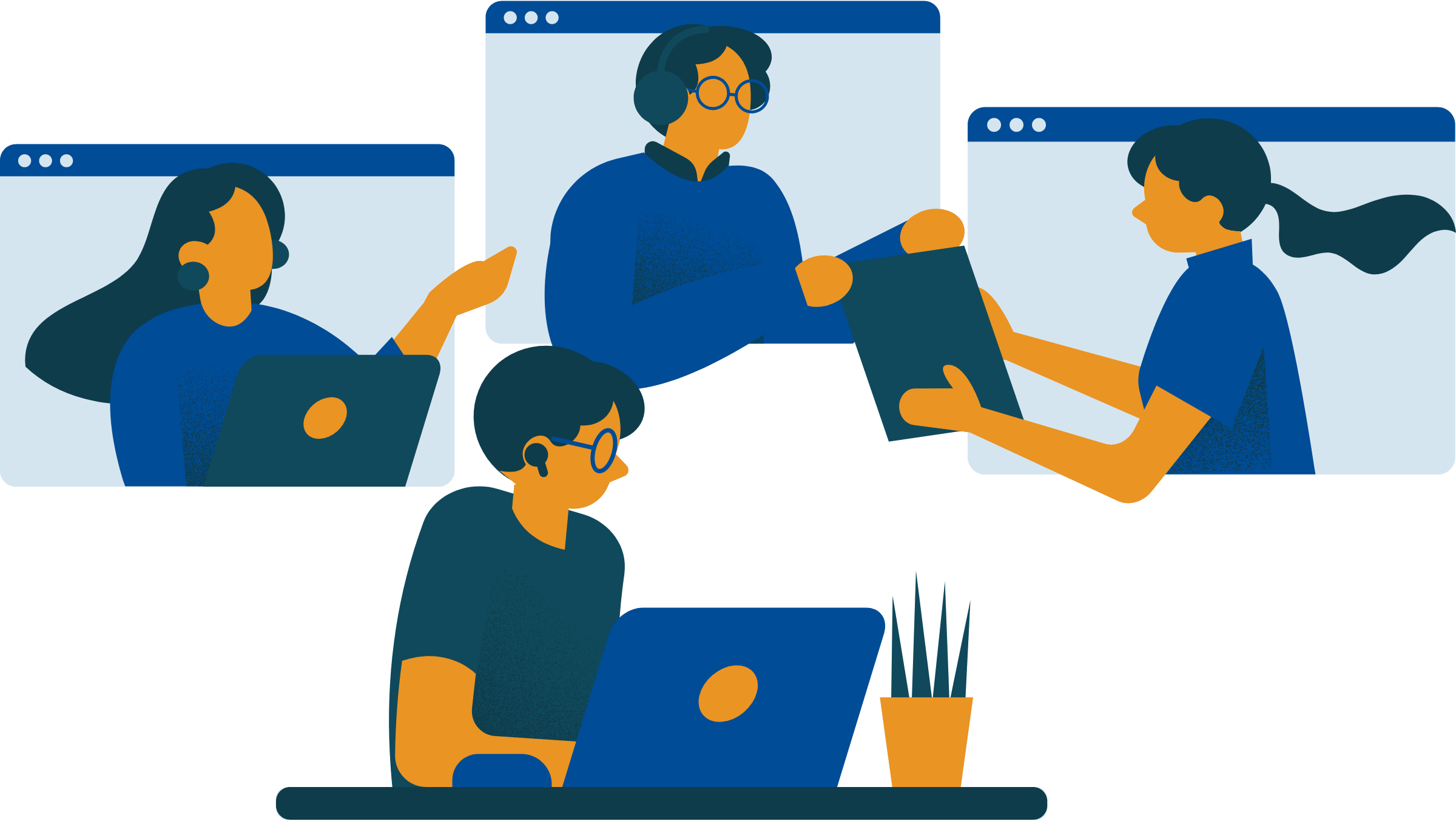 Illustration of people working